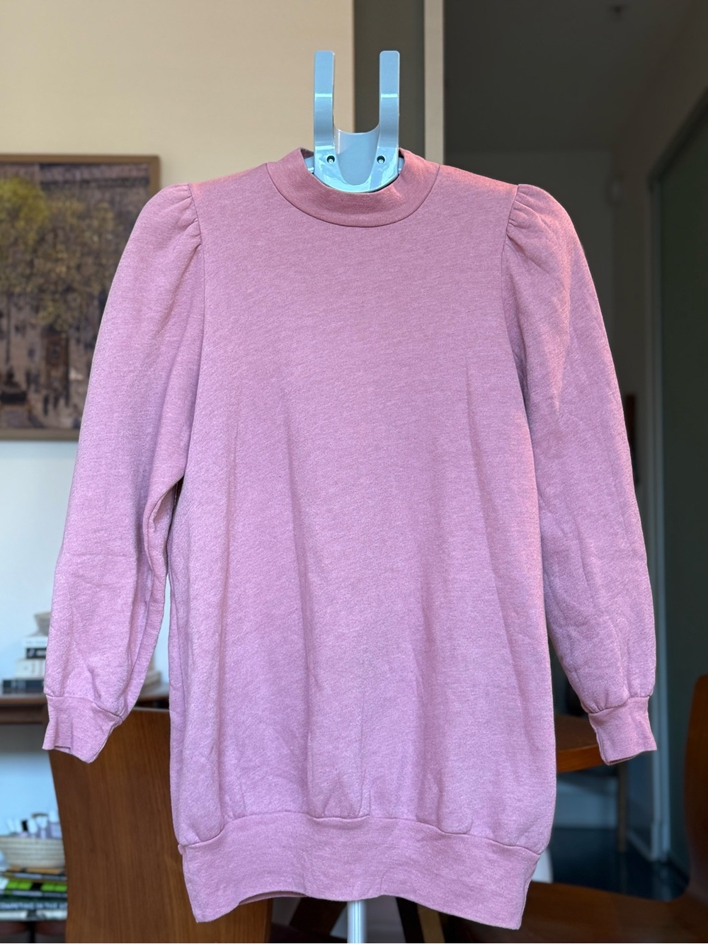 Free People - Women's Pink Puff-Sleeve Sweatshirt Pullover